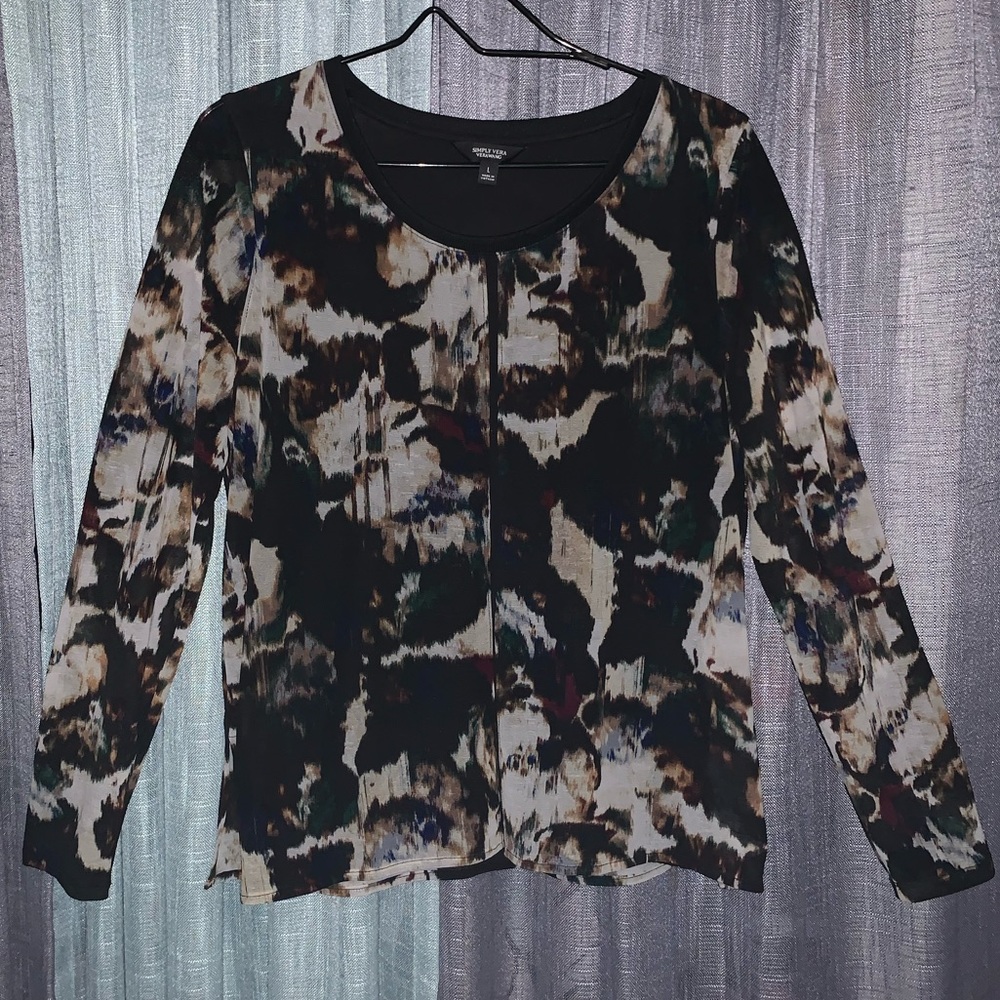 Simply Vera patterned top sz L